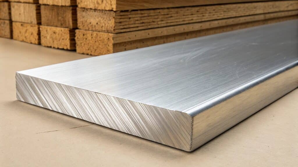 alt with keywords: balanced scale with "Pros" and "Cons" of aluminum on either side